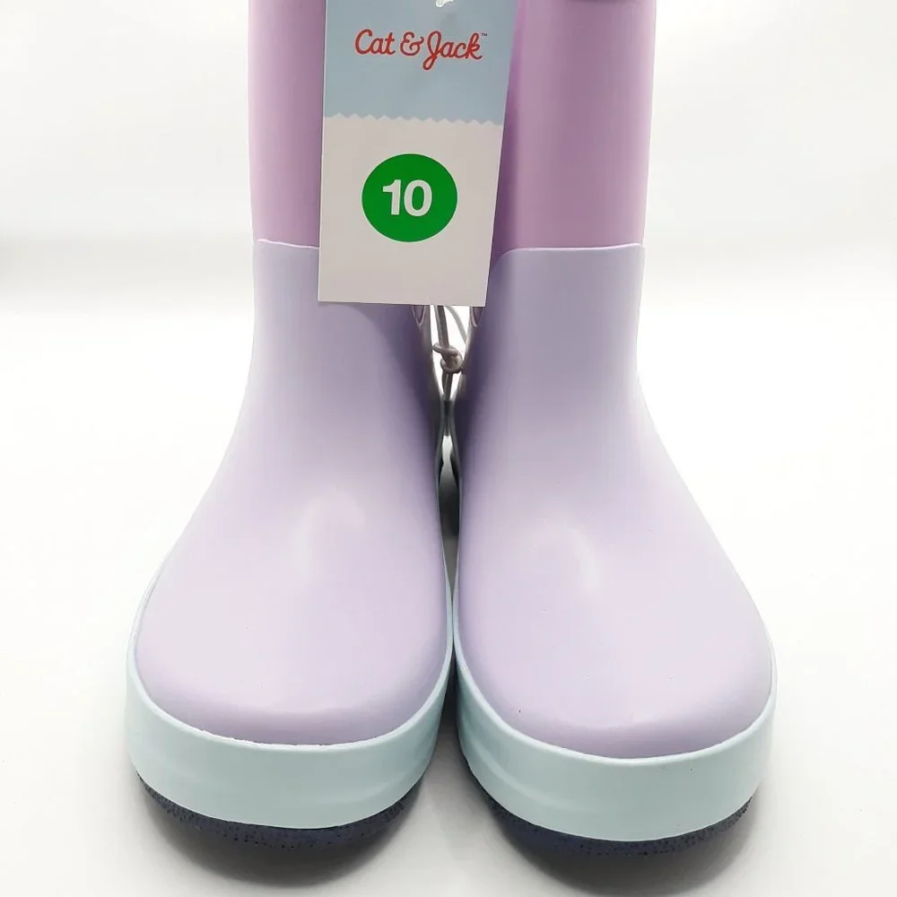 Girls Ali Colorblock Rain Boots - Cat and Jack (Purple) "Size 10 Kids" - NEW!!! - Picture 2 of 8